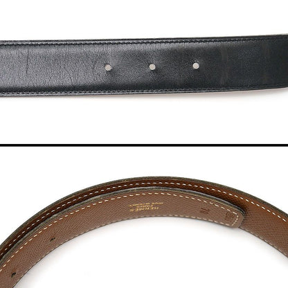 Hermes H Belt 70 Black And Gold □B 1988