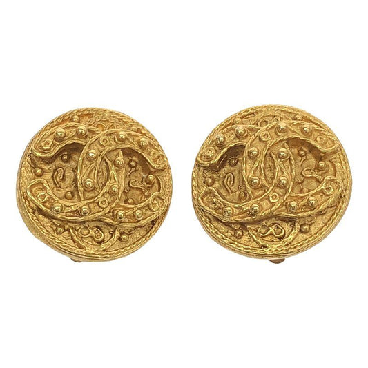 Chanel - Vintage Coco Mark Earrings 01A - Gold - Women's