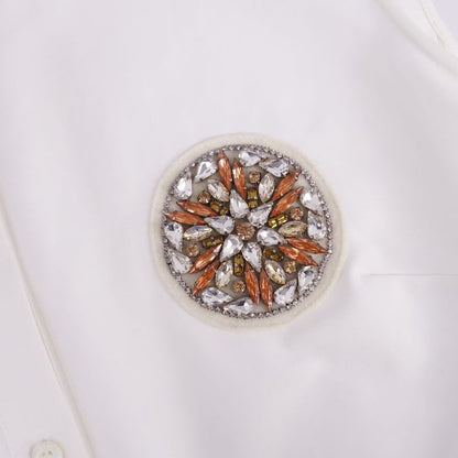 Christian DIOR Shirt Blouse Sleeveless Bijoux Embellished Cotton Top Women's