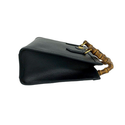 Gucci Diana Small Bamboo GG Logo Leather 2-Way Shoulder Bag Black — view 6