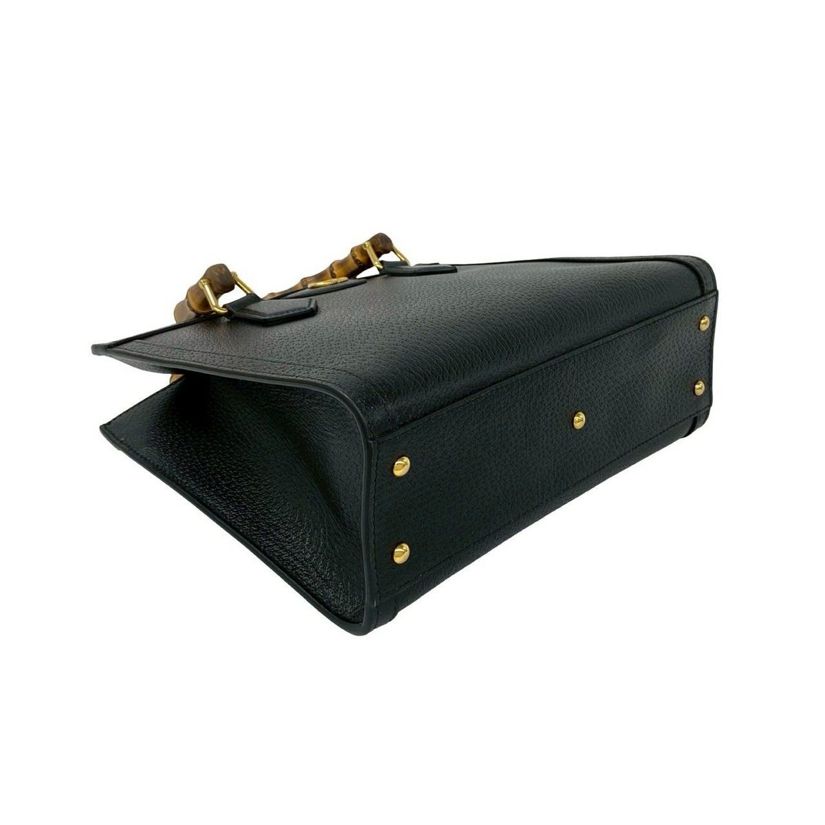 Gucci Diana Small Bamboo GG Logo Leather 2-Way Shoulder Bag Black — view 7