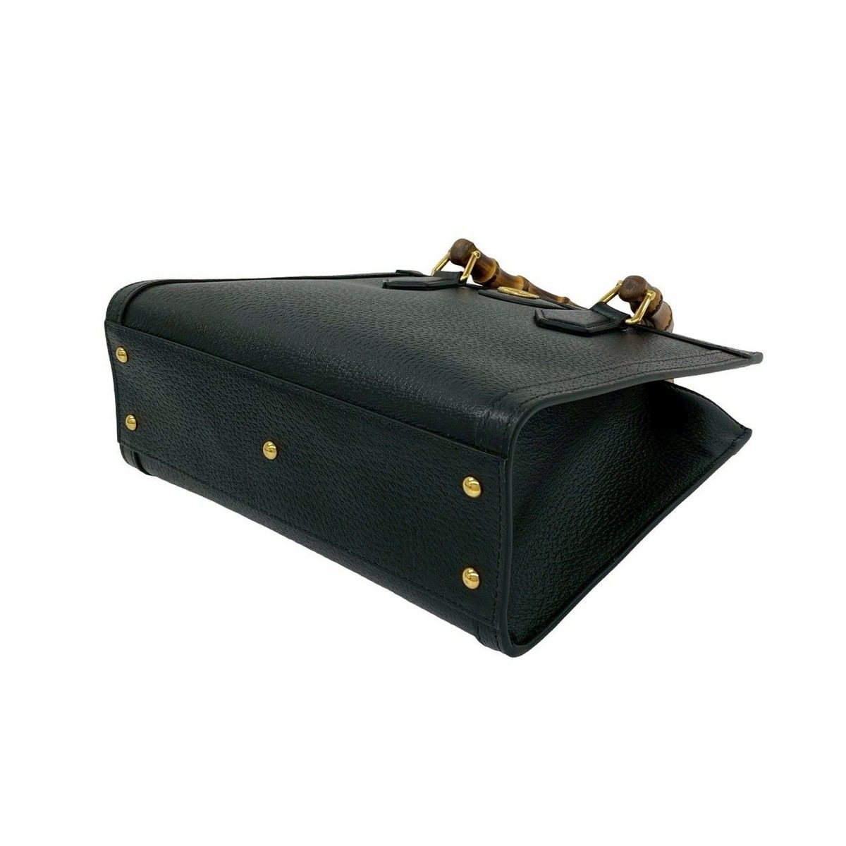 Gucci Diana Small Bamboo GG Logo Leather 2-Way Shoulder Bag Black — view 8
