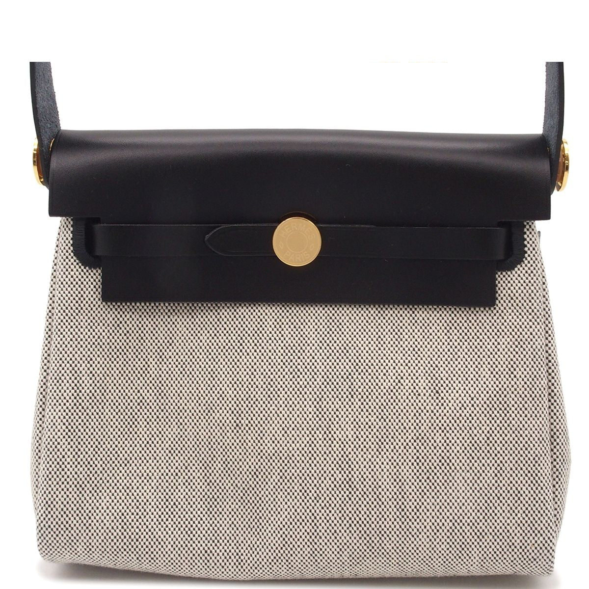 Hermes Herbag Zip Mini 20 Ecru Black Vache Hunter Tovalmilitary Shoulder Bag