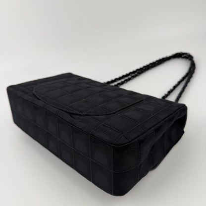 Chanel CC Logo New Travel Chain Shoulder Bag Black Nylon Vintage — view 12