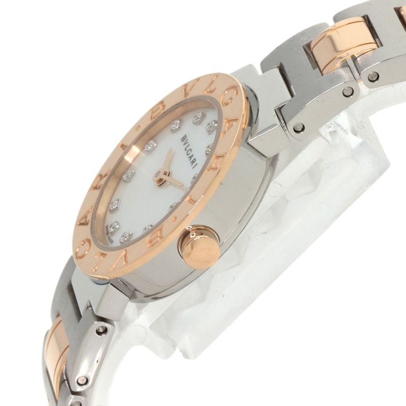Bvlgari Bbp23sg Bvlgari 12P Diamond Watch SS Ssx18k Pink Gold Ladies