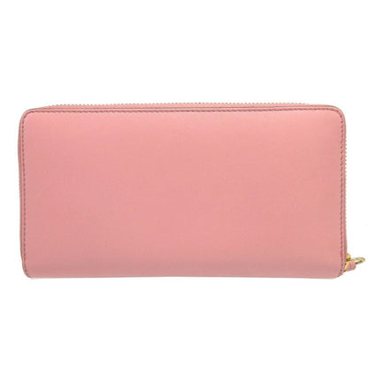 Gucci 410102 Leather Pink Round Zipper Long Wallet 1196 Gucci