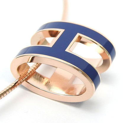 Hermes Necklace Pop Ash Pop H Silver 925 Pink Gold Plated Navy Pendant Accessori