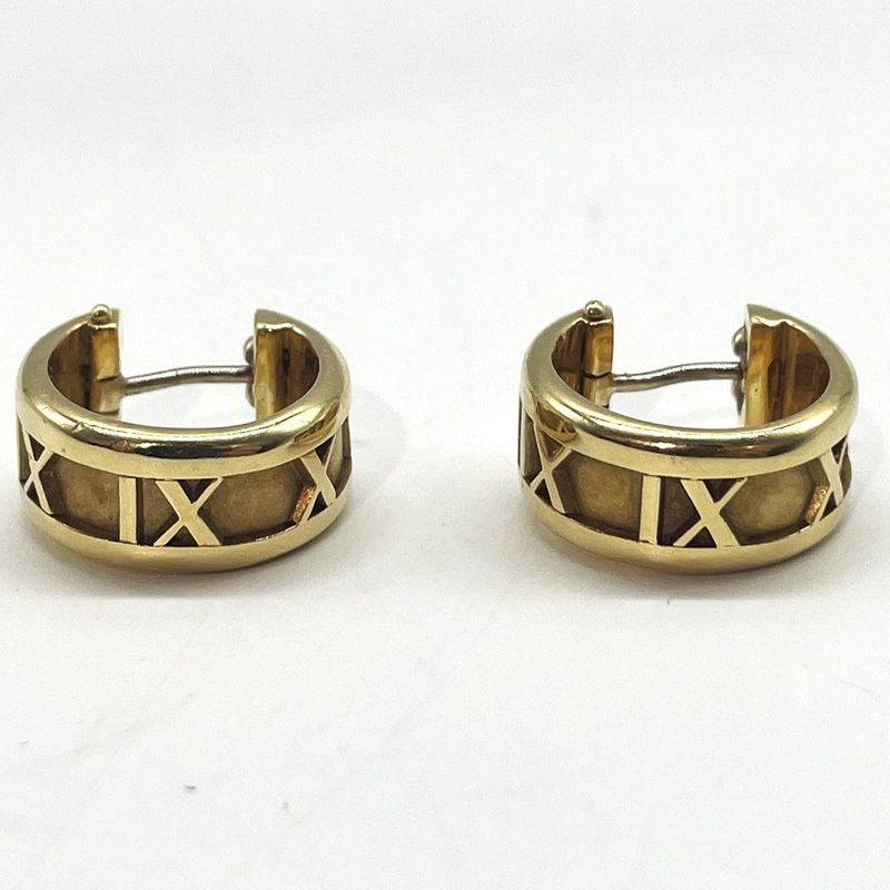 Tiffany & Co Tiffany & Co Atlas Hoop 750 Engraved 18k Gold Earrings Total