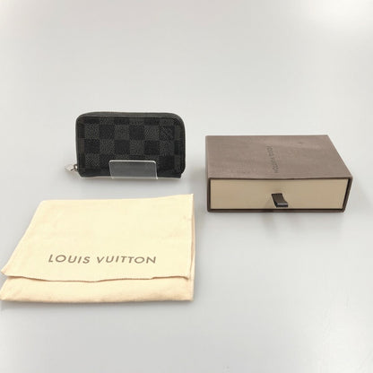 Louis Vuitton Damier Graphite Zippy Coin Purse Coin Case M63076 Black