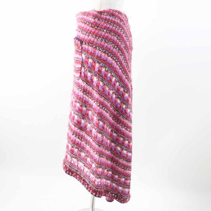 CHANEL P72981 Alpaca Silk Fishtail Tweed Skirt With Coco Mark Buttons Pink
