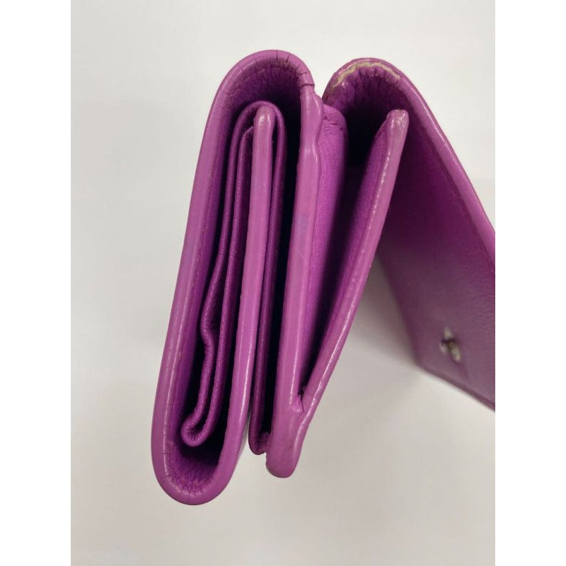 Balenciaga Logo Leather Mini Wallet Compact Cat Purple — view 3
