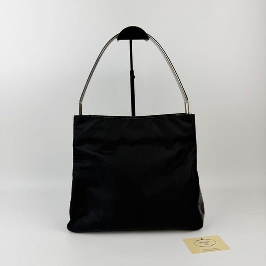 Prada Shoulder Bag Black Nylon Vintage