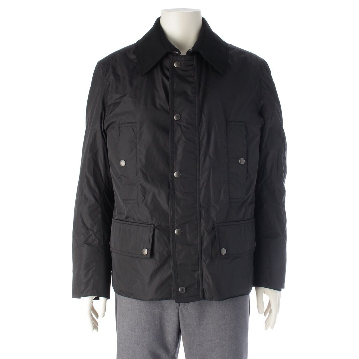 Louis Vuitton Nylon Wool Liner Double Zip Jacket Black 46