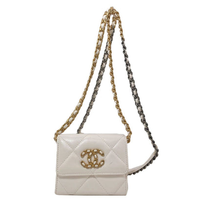 Chanel Chain Wallet CC Logo Gold Silver Coin Case Lambskin