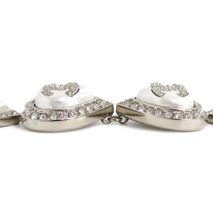 Chanel Necklace Heart Rhinestone Silver 23B Abb614b Fake Pearl Coco