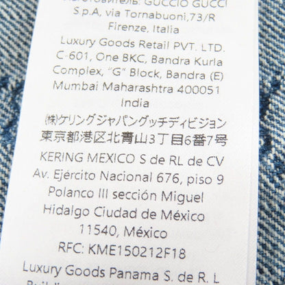 Gucci Made Cotton GG Jacquard Denim Cropped Short Sleeve Jacket Indigo 38 — view 12