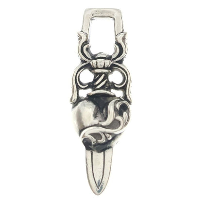 Chrome Hearts Dagger Heart Daga Pendant Top Silver