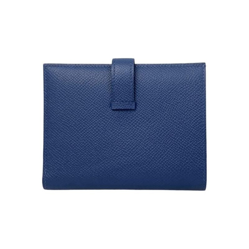 Hermes Bifold Wallet Bearn Compact H039790cc7u W Engraved Epson Navy Gold