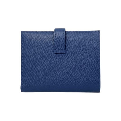 Hermes Bifold Wallet Bearn Compact H039790cc7u W Engraved Epson Navy Gold