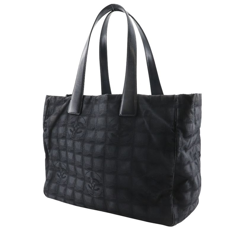 Chanel Tote MM New Travel Line A15991 Nylon Canvas Black Ladies Tote Bag