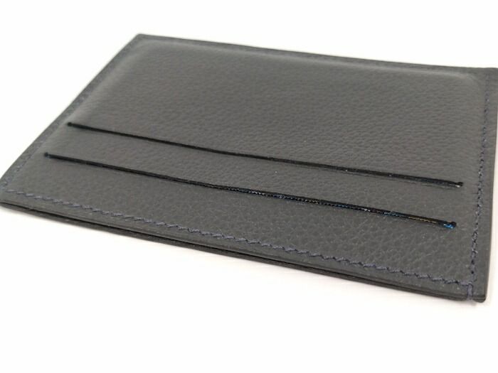 Hermes Citizen Twill Silk Quinn Card Case Leather Grayish W Engraved