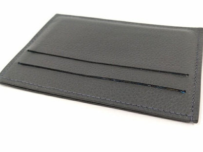 Hermes Citizen Twill Silk Quinn Card Case Leather Grayish W Engraved