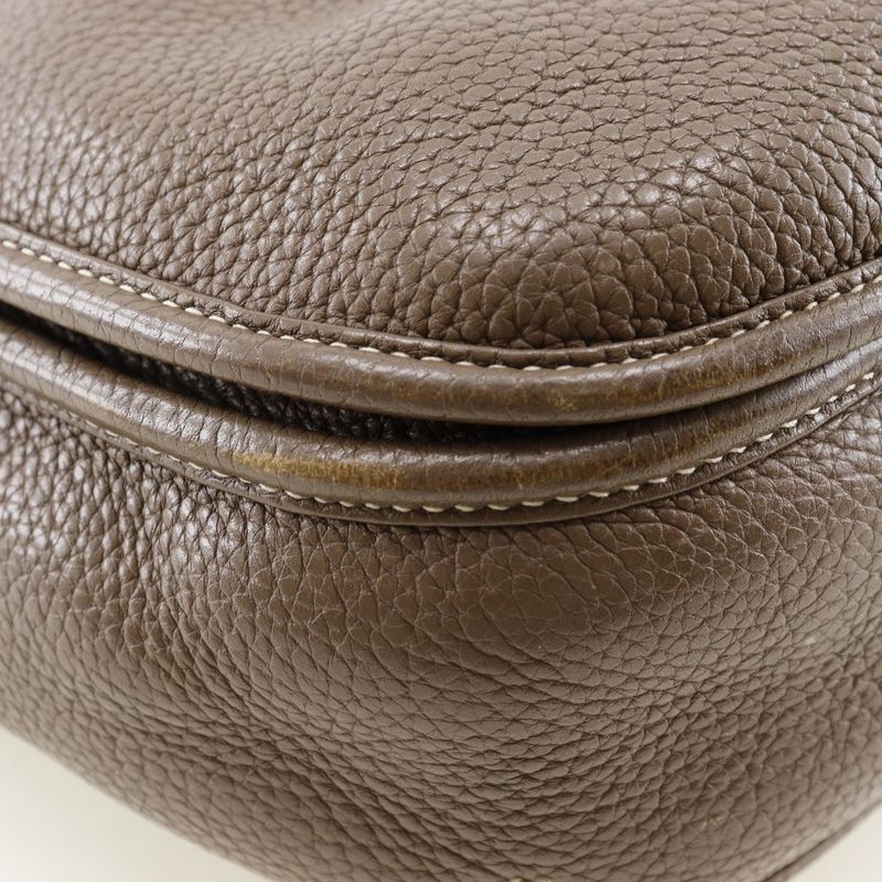 Hermes Evelyn 3 GM Taurillon Clemence Etoupe Silver Hardware □Q Ladies Shoulder