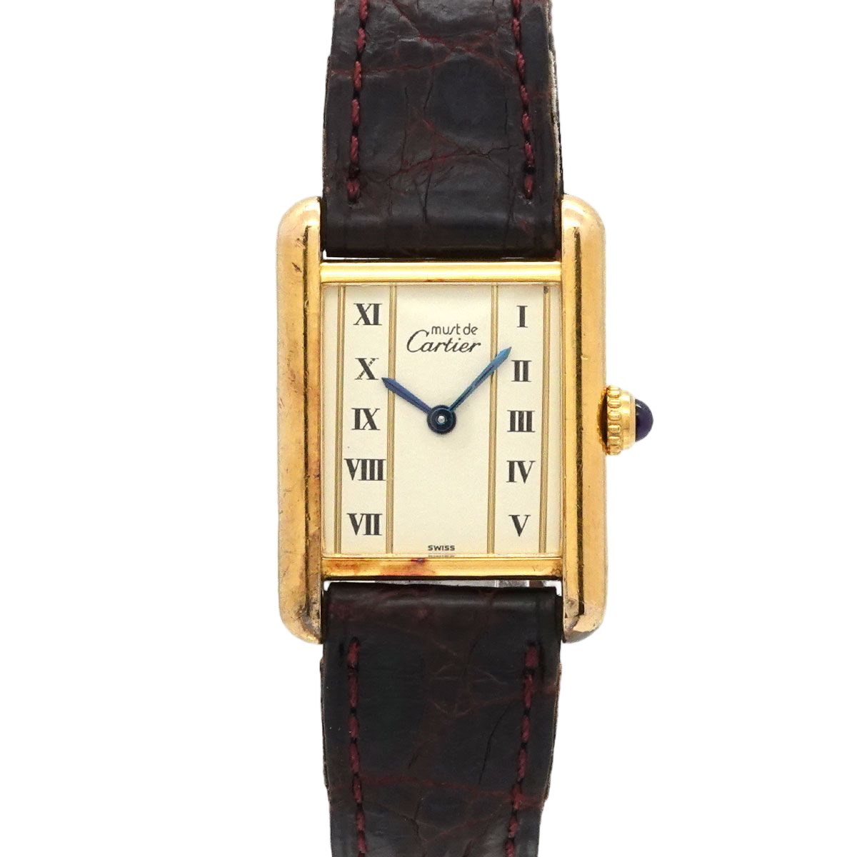 Cartier Must Tank SM Vermeil Vintage Watch 925 Sterling Silver Quartz