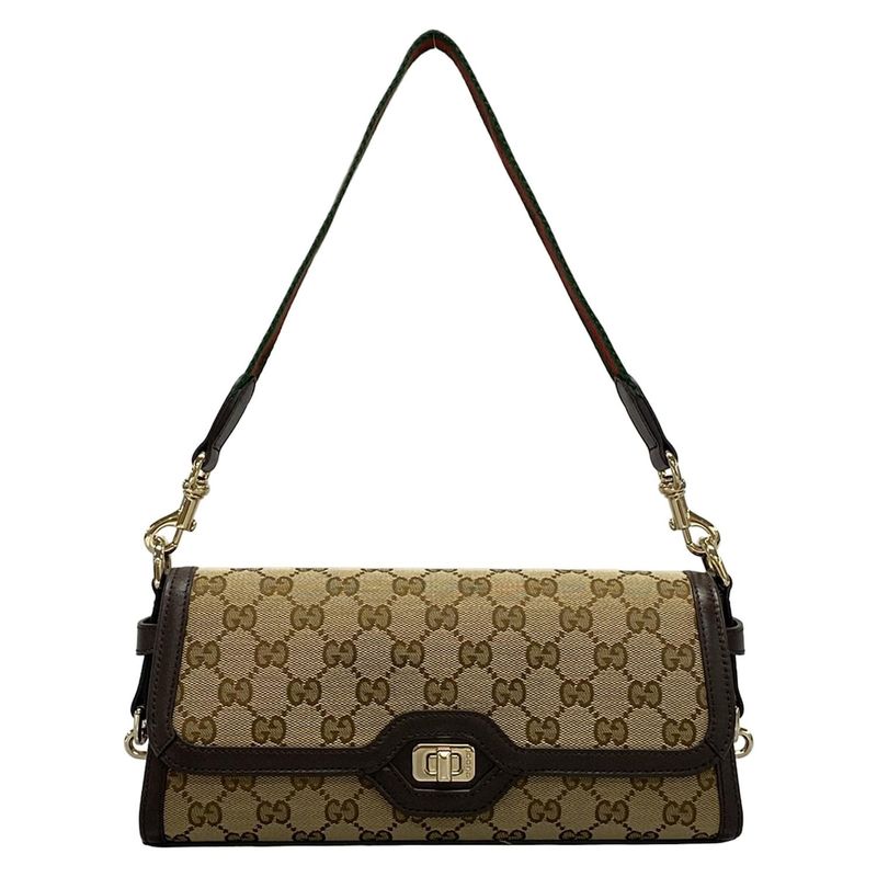 Gucci Shoulder Bag GG Pattern Sherry (web) 786027 Dark Brown Beige And Multi