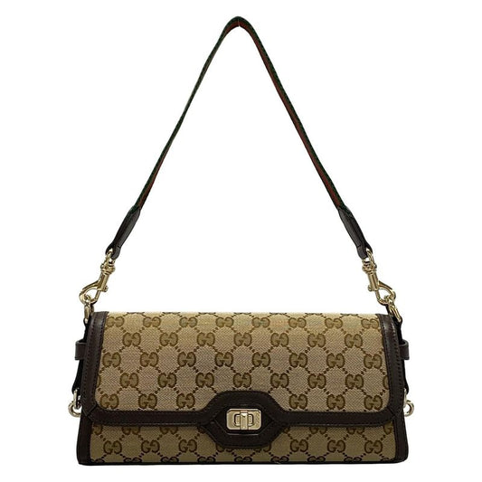Gucci Shoulder Bag GG Pattern Sherry (web) 786027 Dark Brown Beige And Multi