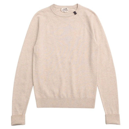 Hermes Sweater Size XS Knit Top Wool Light Beige