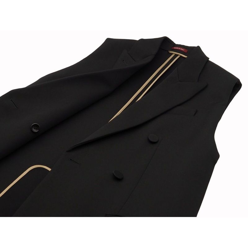 Gucci Wool Long Vest Long Gilet Outerwear Women's Double Breasted