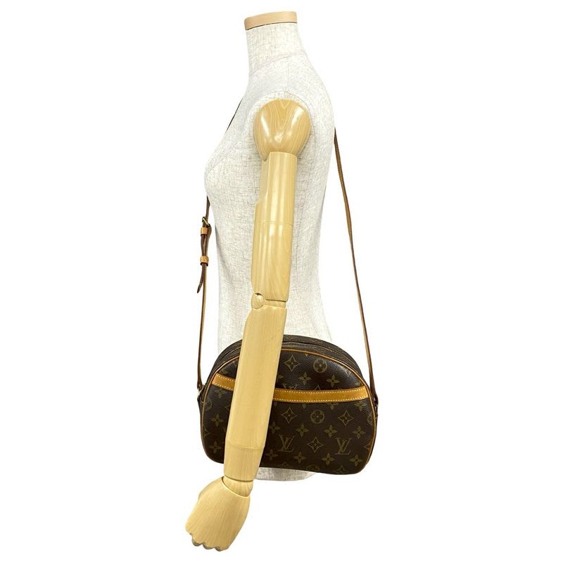 Louis Vuitton Blois Monogram Leather Mini Shoulder Bag Pochette Sacoche Brown
