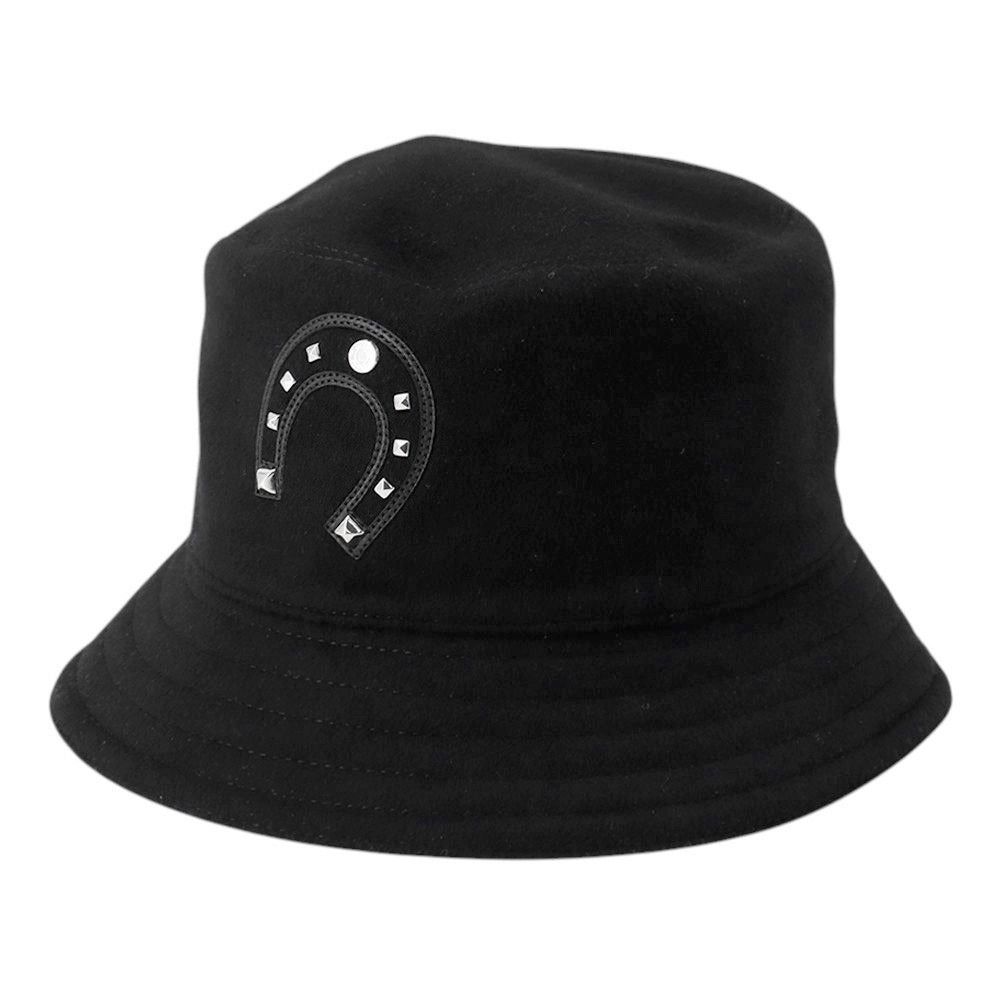 Hermes Hat Harper Lucky Horseshoe Motif Cashmere 59 Black