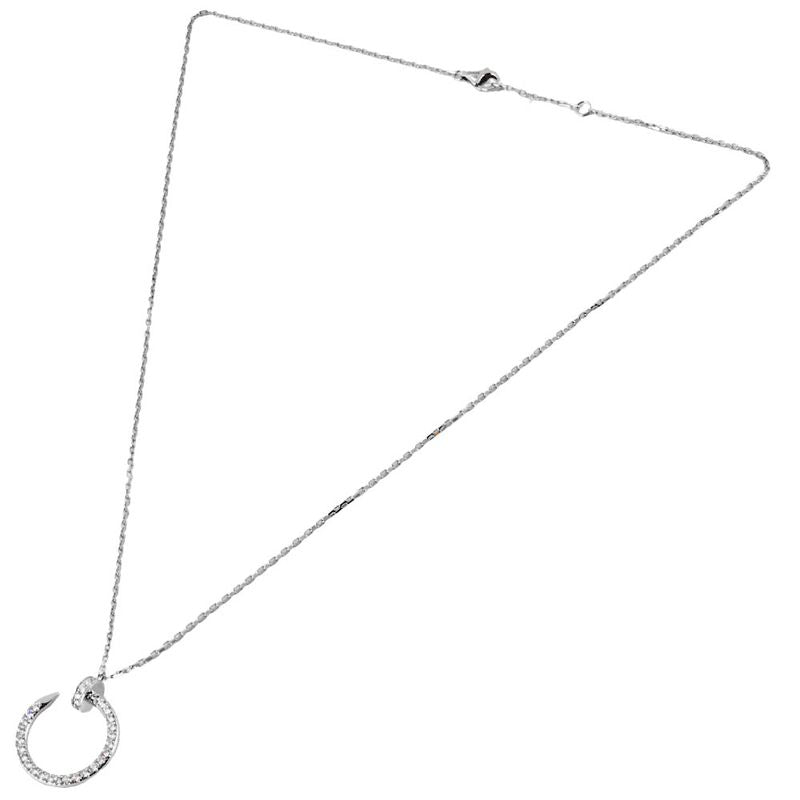 Cartier Juste Un Clou Necklace Diamond 18K White Gold 58g White Togo Old 45cm