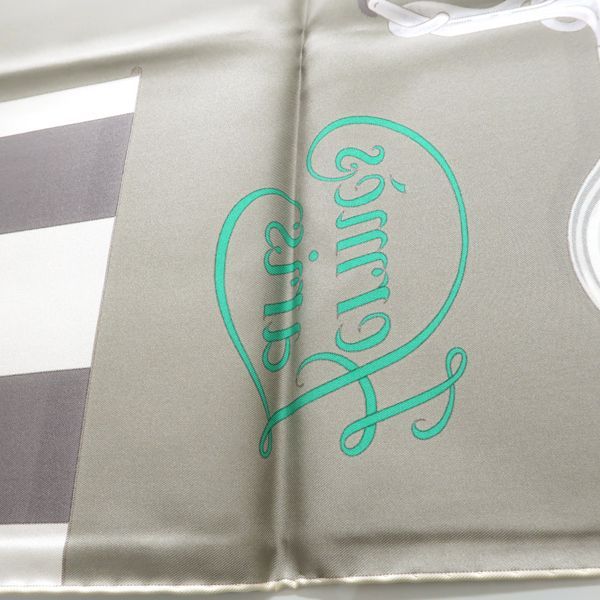 Hermes Carre 90 Grand Manege Great Training Gray Scarf 003256s Silk Hermes