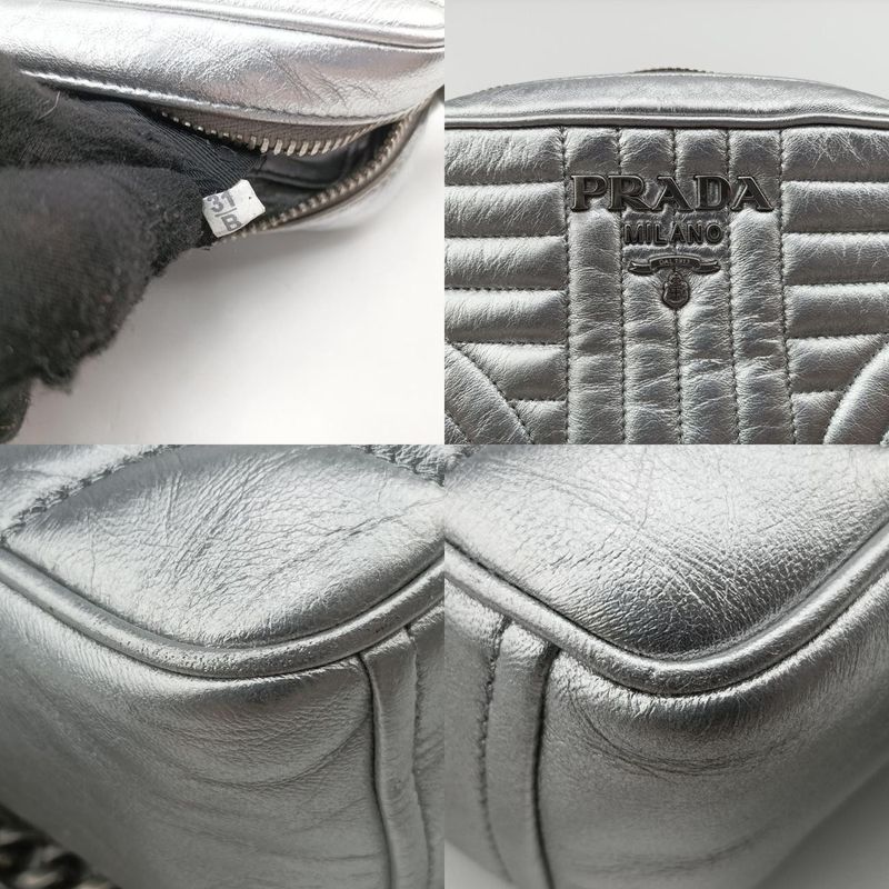 Prada Diagram Silver Leather 1bh08431/b