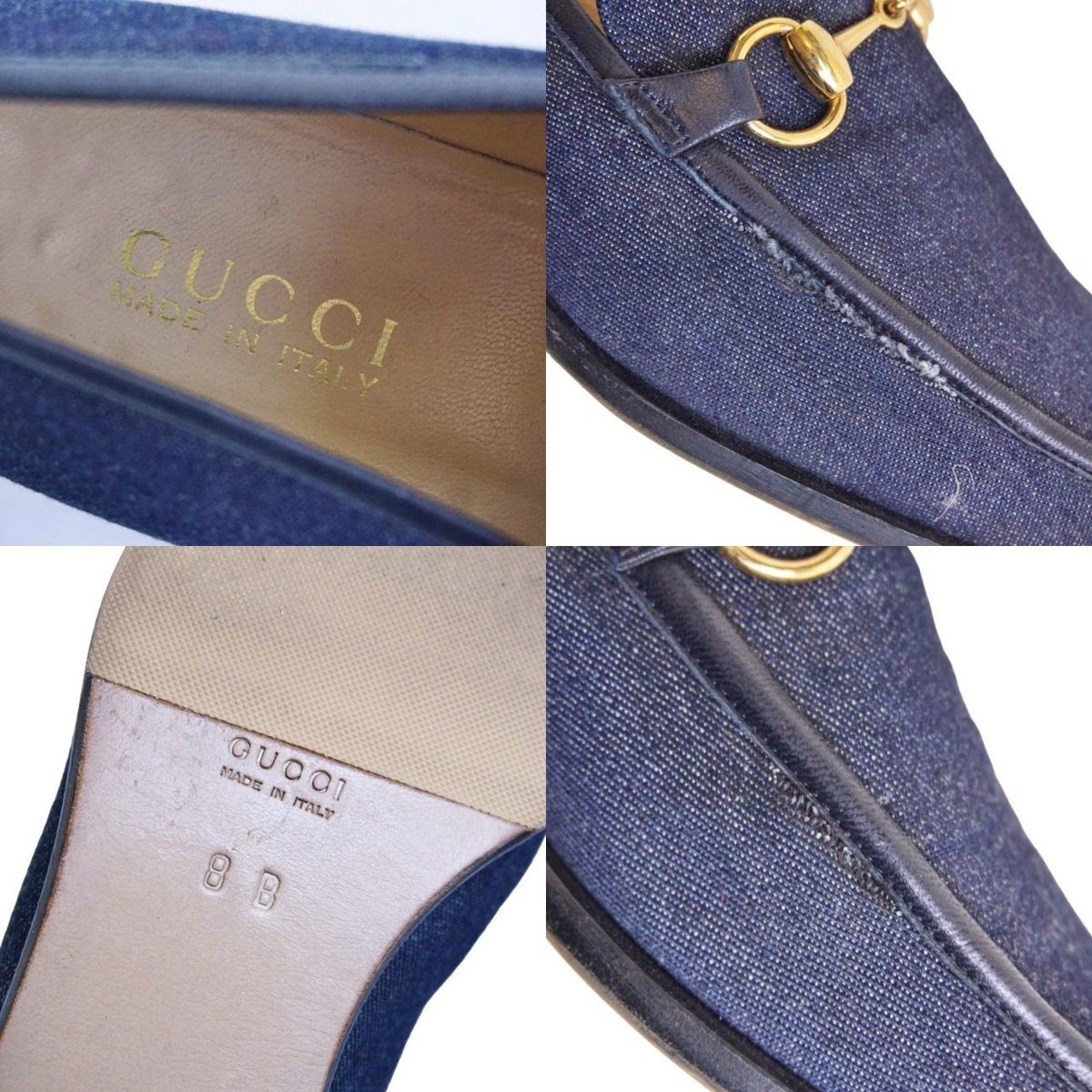 Gucci Vintage Loafers Moccasins Denim Horsebit — view 9