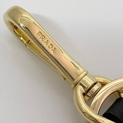 Prada Key Holder Gold Brown Black 1tl125 Never Used Excellent Condition