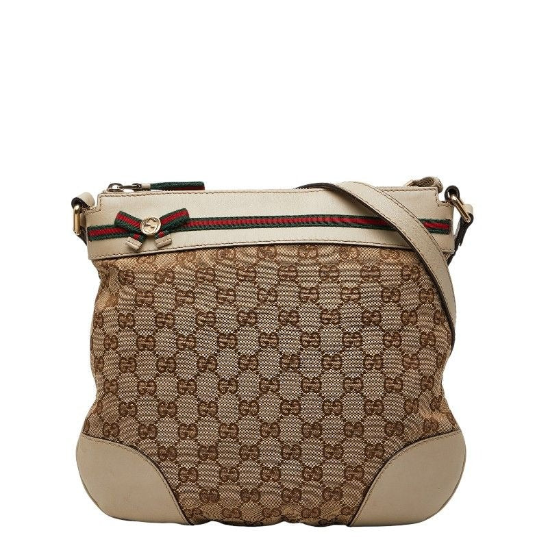 Gucci GG Canvas Sherry Shoulder Bag Beige Multicolor
