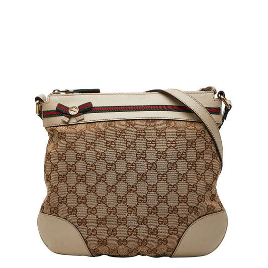 Gucci GG Canvas Sherry Shoulder Bag Beige Multicolor