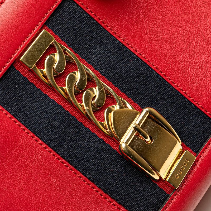 Gucci Sylvie Shoulder Bag Handbag 2WAY 460381 Red Leather Ladies Gucci