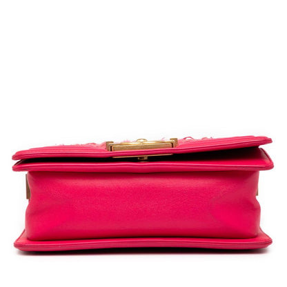 Chanel Boy Chanel 20 Chain Shoulder Bag Pink Tweed Lambskin Ladies Chanel