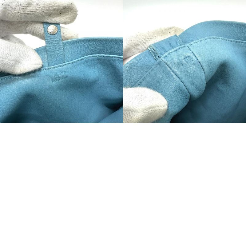 Hermes Shoulder Bag Crudo Cell Leather Blue Jean Blue