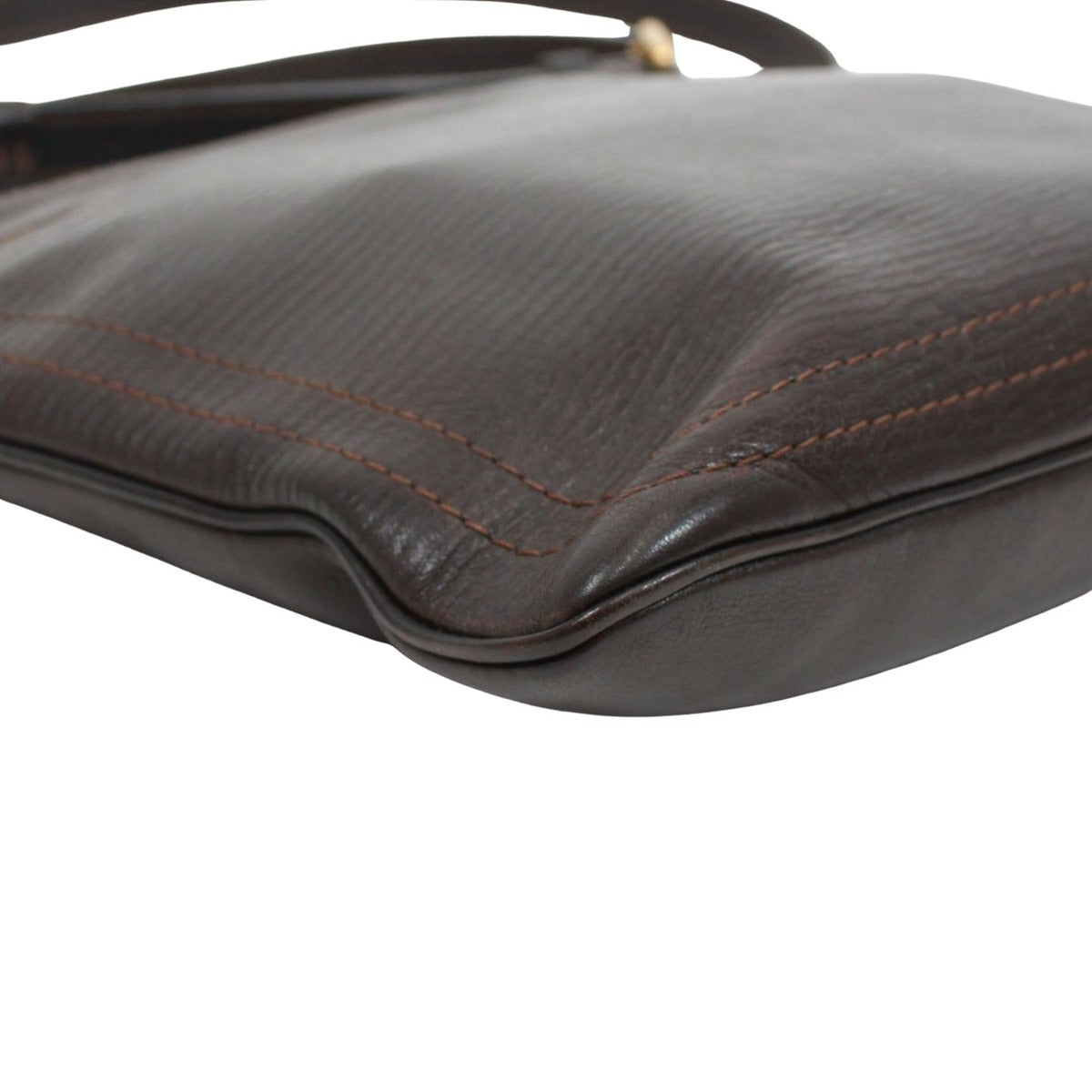 Louis Vuitton Pochette Shauni Utah Cafe Leather Dark Brown Shoulder Bag Gold — view 6