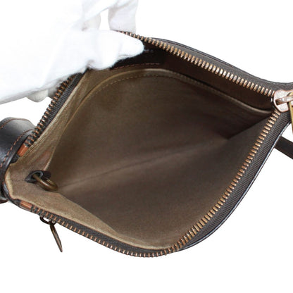 Louis Vuitton Pochette Shauni Utah Cafe Leather Dark Brown Shoulder Bag Gold — view 7