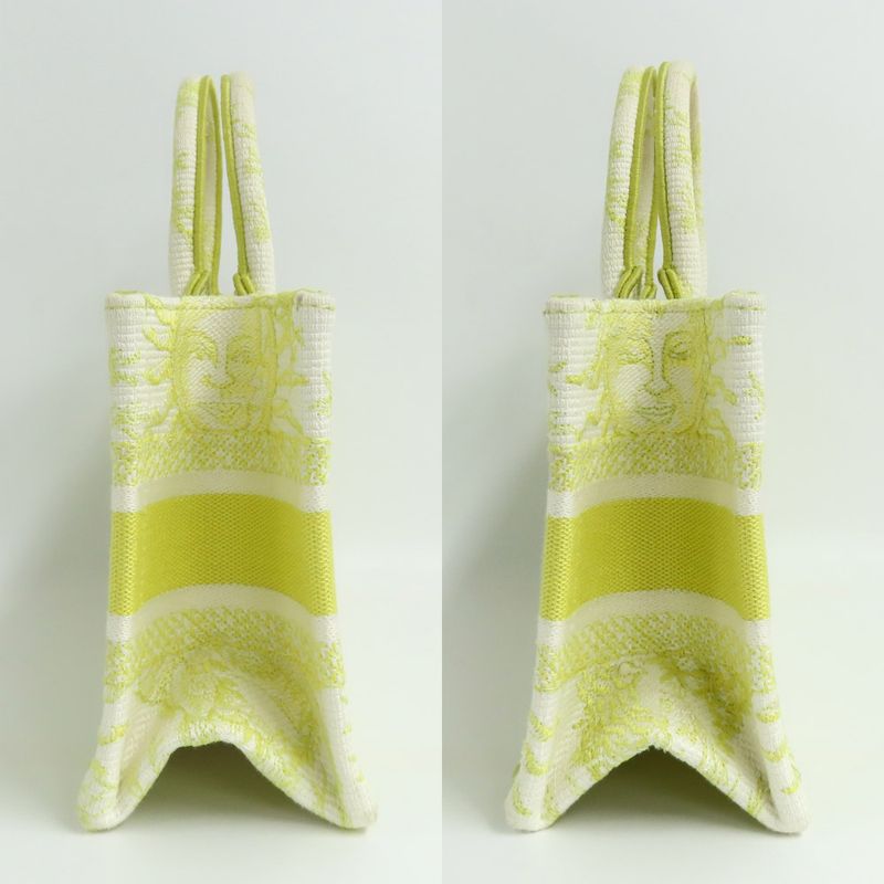 Christian Dior Book Tote Mini M1255zecq Handbag Yellow Canvas Ladies