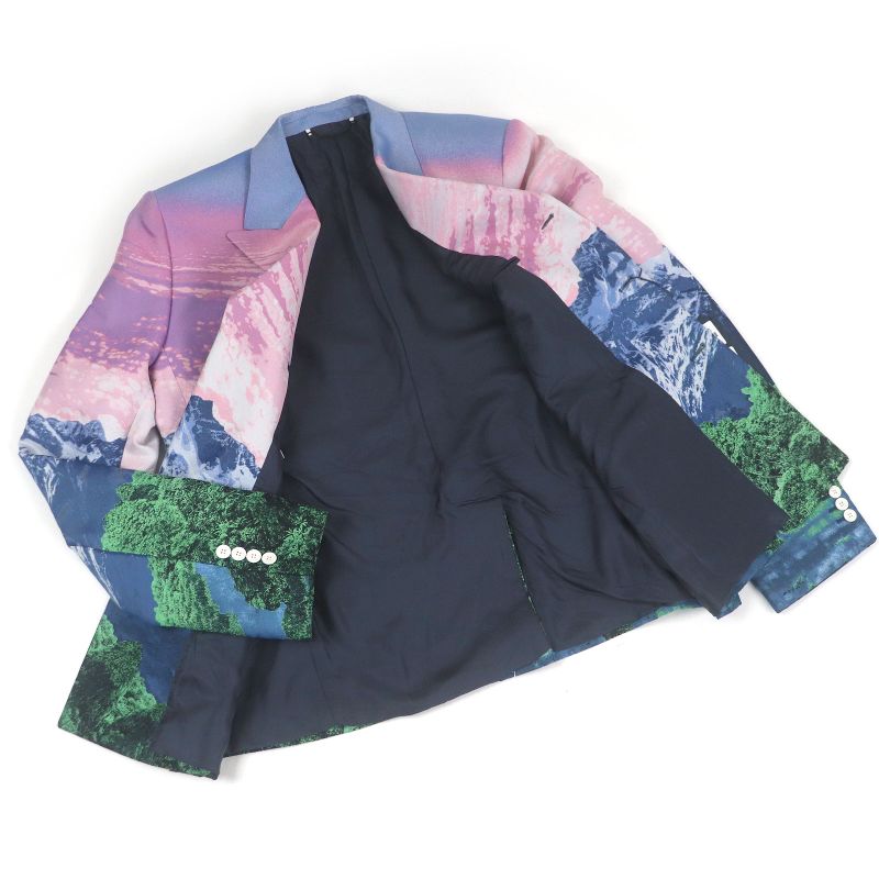 Louis Vuitton 22SS LV Landscape Lined Silk Blend Amen Break Peaked Lapel