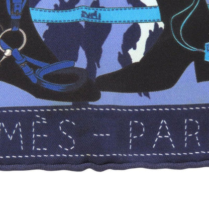 Hermès Carré 40 Monsieur ET Madame Monsieur & Madame Silk Blue Scarf 0821 Hermes