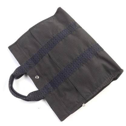 Hermes Yale Line MM Silver Hardware Canvas Tote Bag With H Logo Serie Button